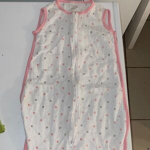 aden + anais Pink and Gray Polka Dot Sleep Sack Medium 6-12 months